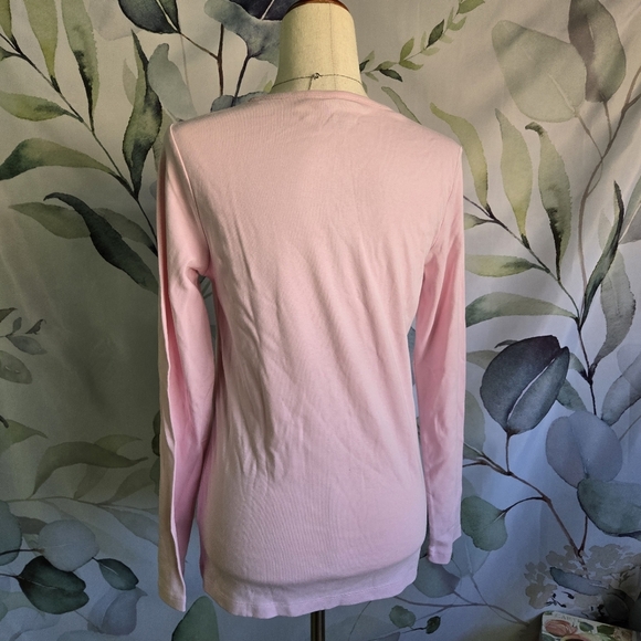 WHITE STAG | Long Sleeve Scoop Neck Tee in Pink sz S - Picture 3 of 5